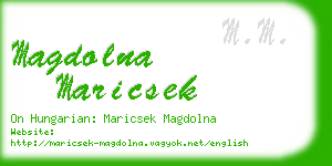 magdolna maricsek business card